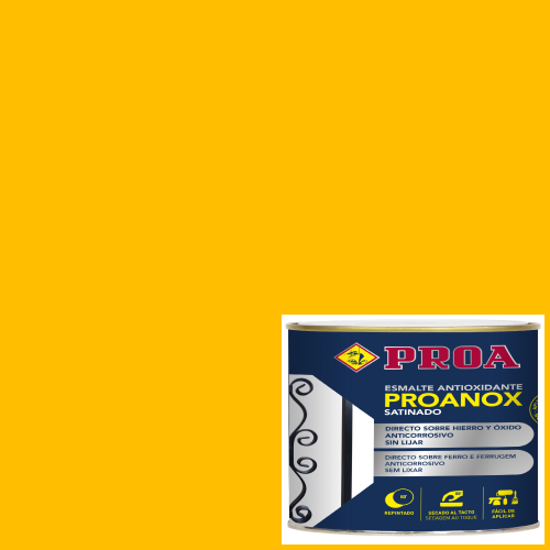 Esmalte directo sobre oxido. Satinado. PROANOX. amarillo ral 1023